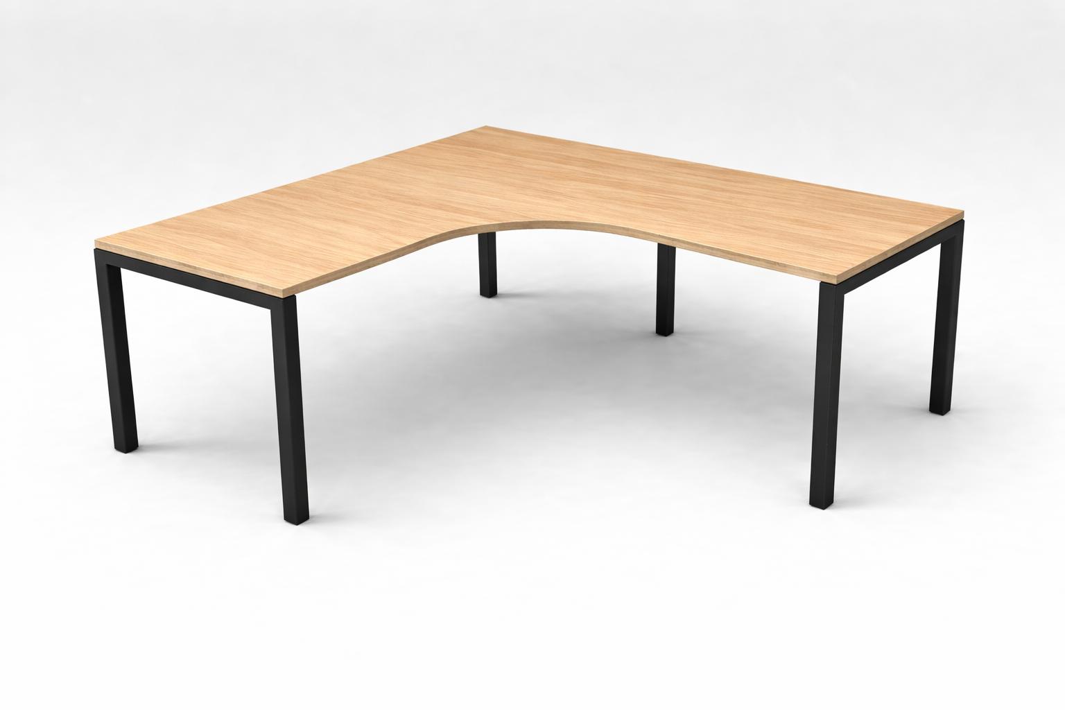 cube workstation. oak top, black frame cube workstation. oak top, black frame