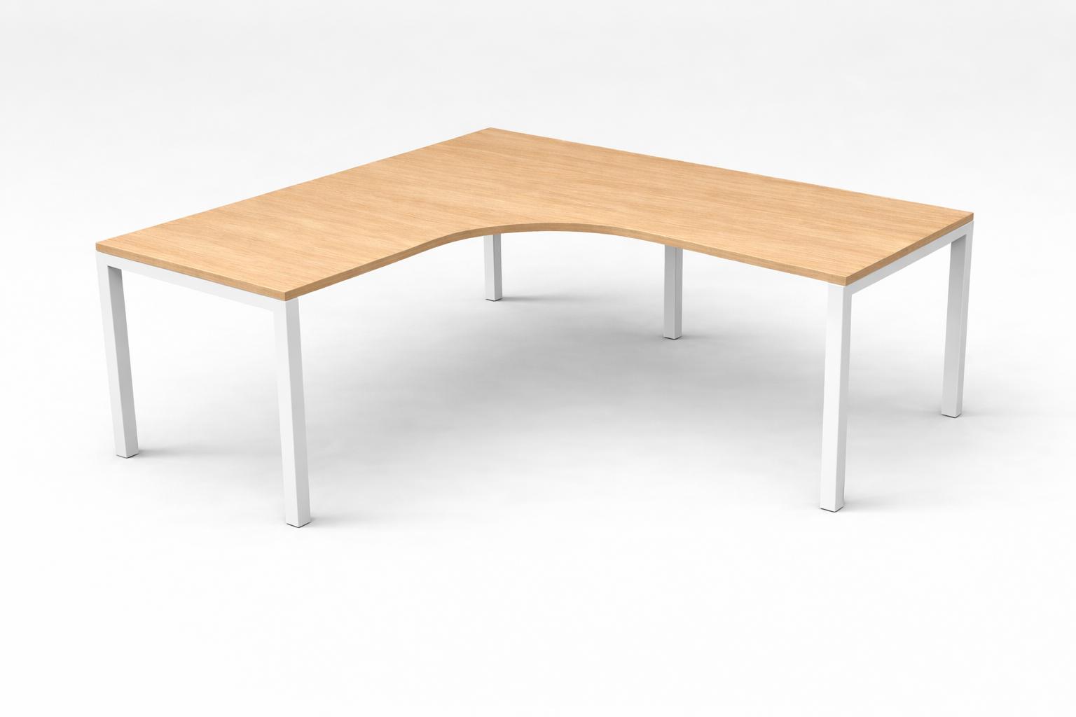 cube workstation. oak top, white frame cube workstation. oak top, white frame