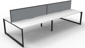 pod of 4. loop leg b2b with screens. black