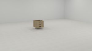 fixed pedestal with three drawers