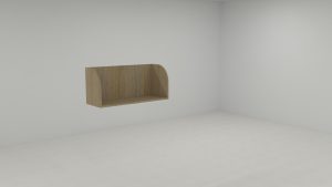 open shelf with radius sides