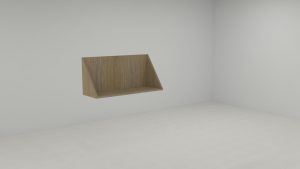 open shelf with triangluar sides